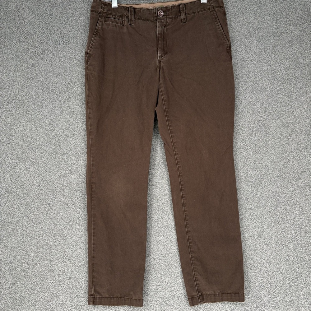 Eddie Bauer Legend Wash Chino Pants Brown 100% Cotton Straight Leg Womens 8